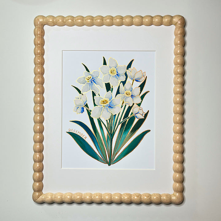 Birth Flower Hand-Embellished Print | December Narcissus