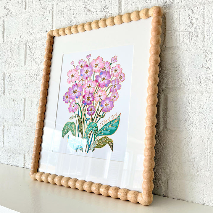Birth Flower Hand-Embellished Print | February Primroses