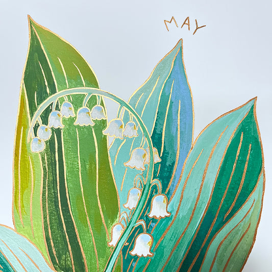 Birth Flower Hand-Embellished Print | May Lilies of the Valley