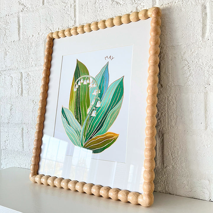 Birth Flower Hand-Embellished Print | May Lilies of the Valley
