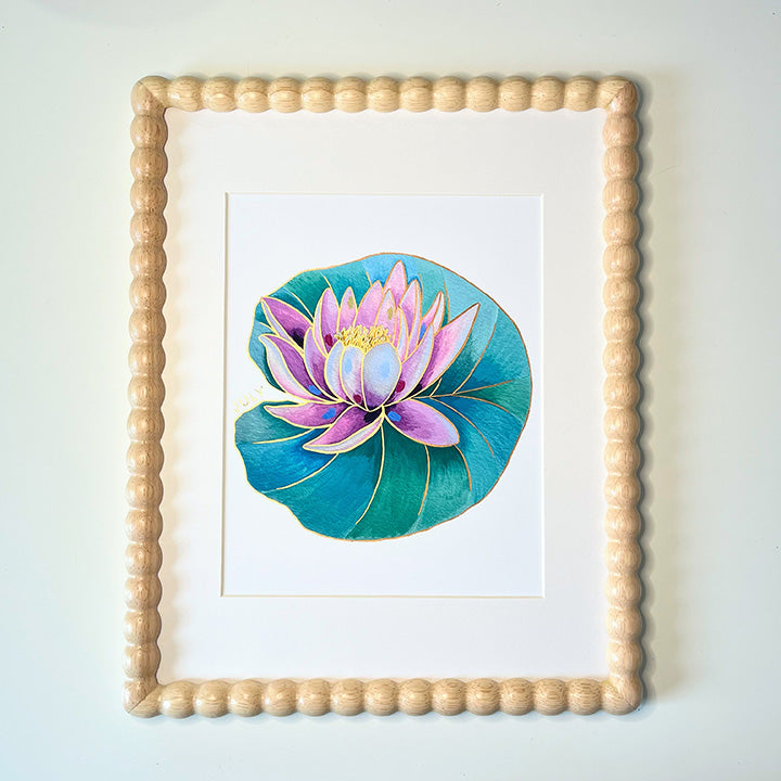 Birth Flower Hand-Embellished Print | July Water Lily