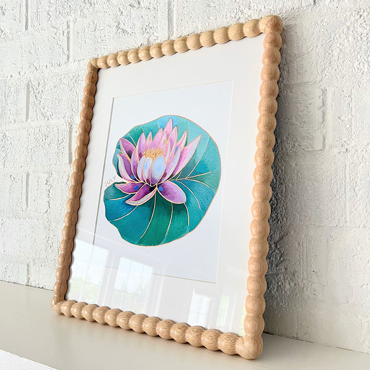 Birth Flower Hand-Embellished Print | July Water Lily