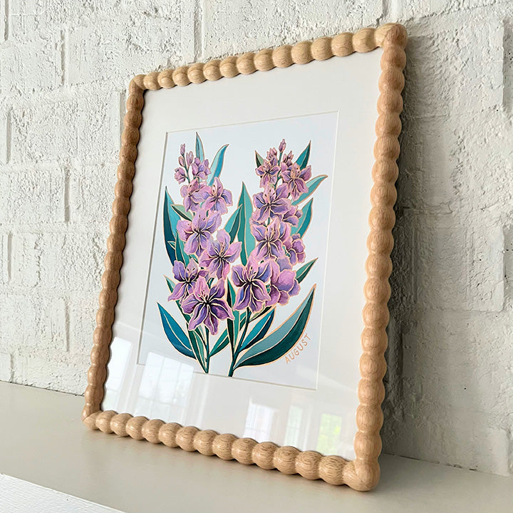Birth Flower Hand-Embellished Print | August Gladiolus