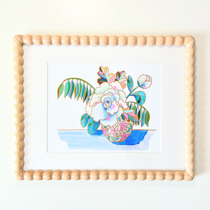 "Sitting Pretty" | hand-embellished art print