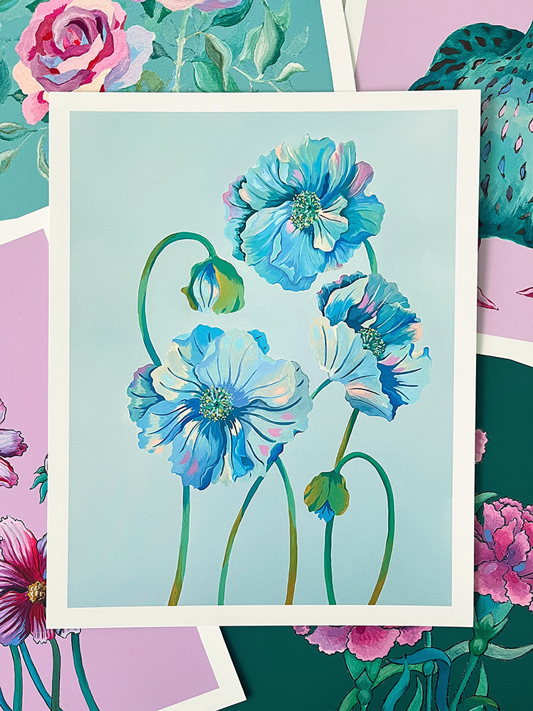 "Indigo Poppies" | art print