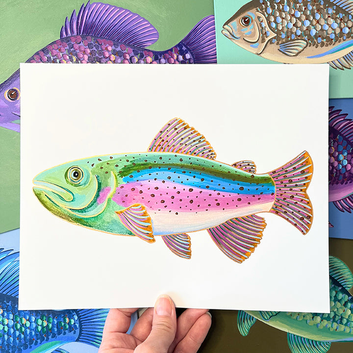 "Huey" | hand-embellished art print