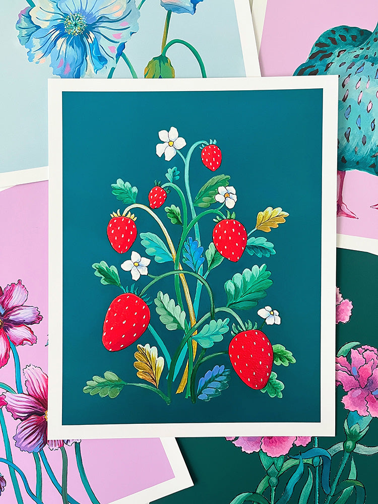 "Strawberry Study" | art print