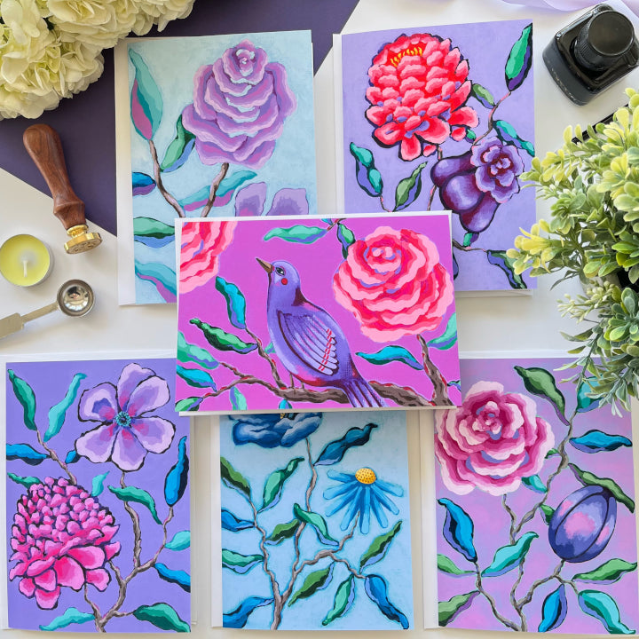"Petals on Paper" Greeting Cards | Mixed Set of 6