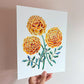 Birth Flower Hand-Embellished Print | October Marigold