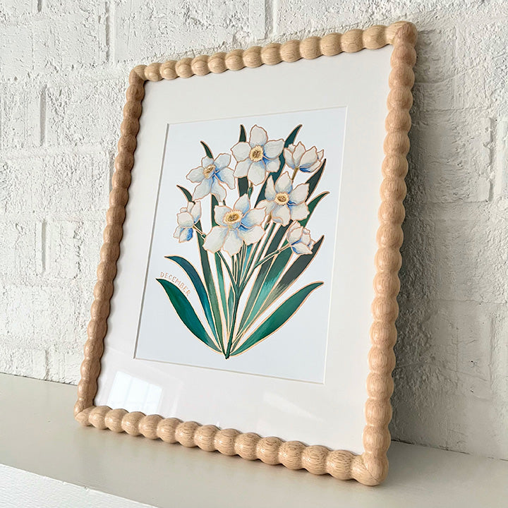 Birth Flower Hand-Embellished Print | December Narcissus