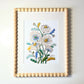 Birth Flower Hand-Embellished Print | April Daisies