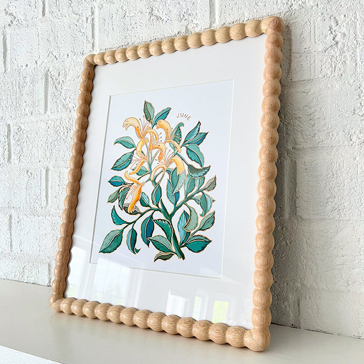 Birth Flower Hand-Embellished Print | June Honeysuckle