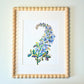 Birth Flower Hand-Embellished Print | July Larkspur