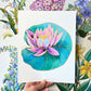 Birth Flower Hand-Embellished Print | July Water Lily