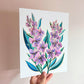 Birth Flower Hand-Embellished Print | August Gladiolus