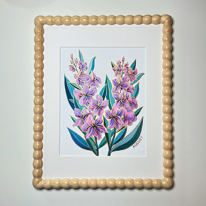 Birth Flower Hand-Embellished Print | August Gladiolus