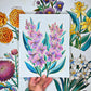 Birth Flower Hand-Embellished Print | August Gladiolus