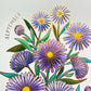 Birth Flower Hand-Embellished Print | September Aster