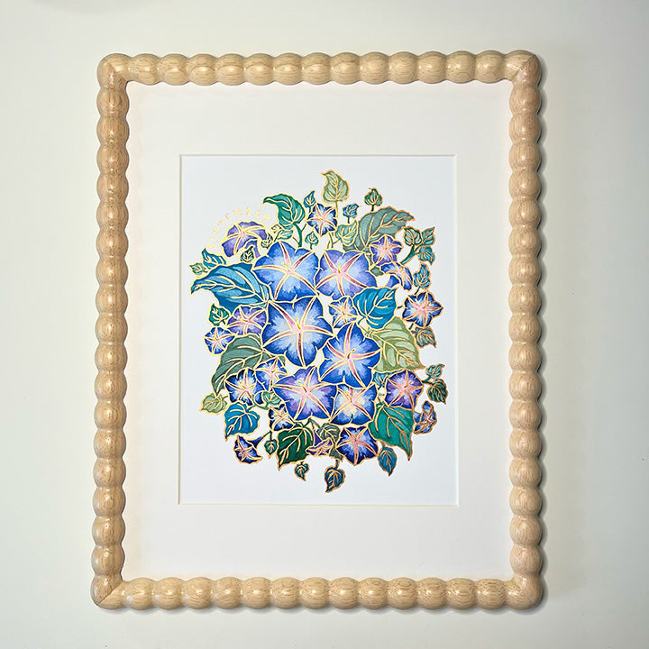 Birth Flower Hand-Embellished Print | September Morning Glory