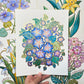 Birth Flower Hand-Embellished Print | September Morning Glory