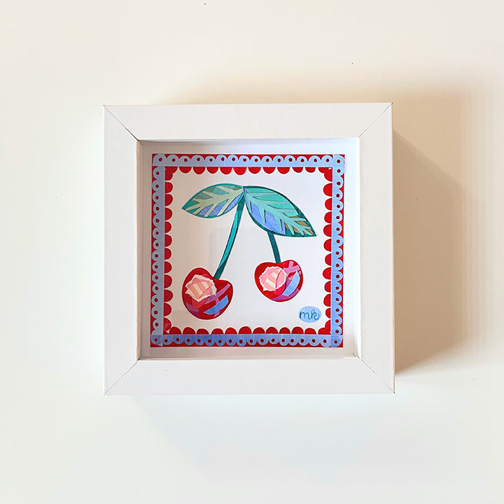 "Cherries Jubilee" | mini original framed collage