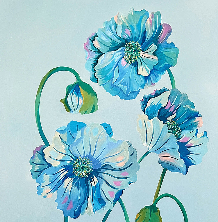"Indigo Poppies" | art print