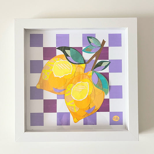 "Lemon and Lavender" | original framed collage