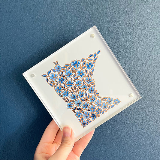 Minnesota acrylic block framed print | "Swedish Blue"