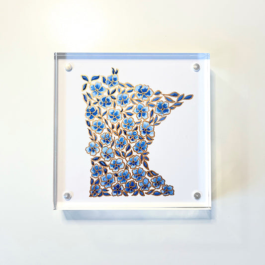 Minnesota acrylic block framed print | "Swedish Blue"