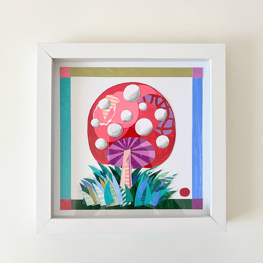 "Mushroom Cap" | original framed collage