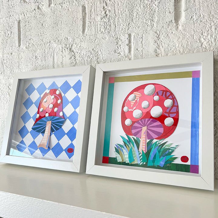 "Mushroom Cap" | original framed collage