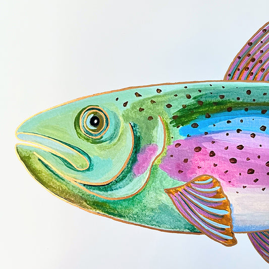 "Huey" | hand-embellished art print