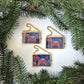 Blue & Red Hand-Painted Dala Horse Ornament