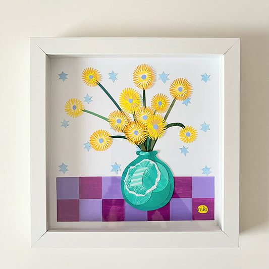 "Still Life With Sundrops" | original framed collage