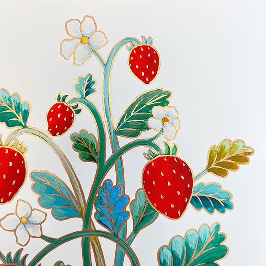 "Berry Ripe" | hand-embellished art print