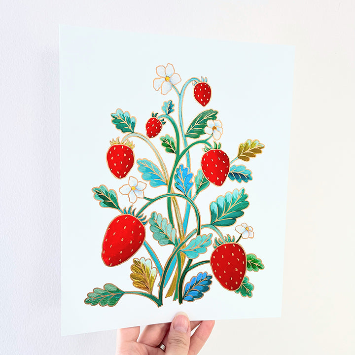 "Berry Ripe" | hand-embellished art print
