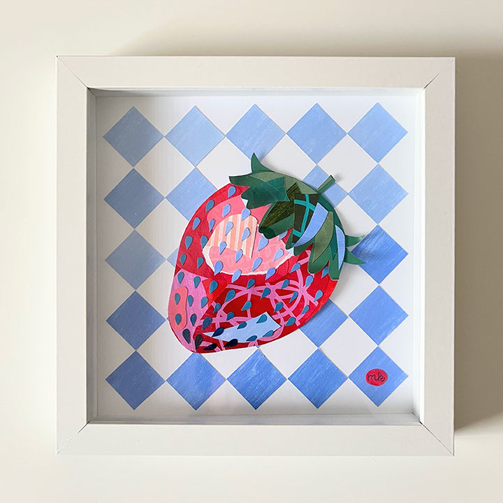 "Strawberry Seeds" | original framed collage