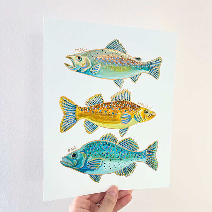 "Gill Gang" | hand-embellished art print