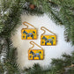 Yellow & Blue Hand-Painted Dala Horse Ornament