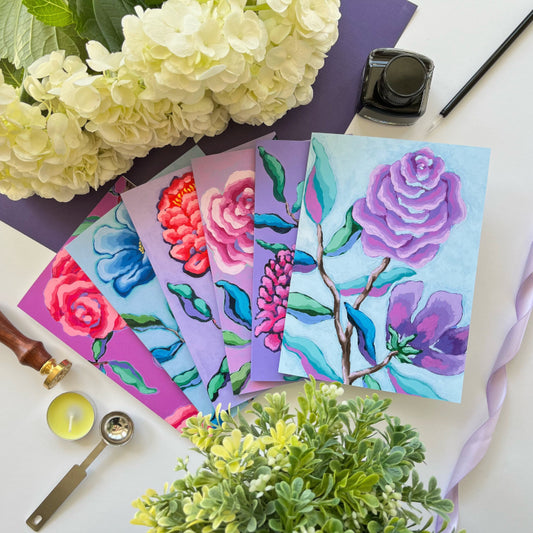 "Petals on Paper" Greeting Cards | Mixed Set of 6